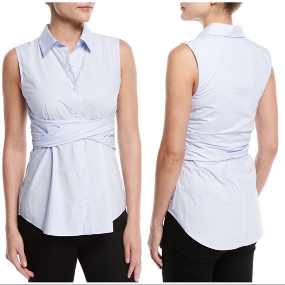 Derek Lam Twist front button down blouse sz 10